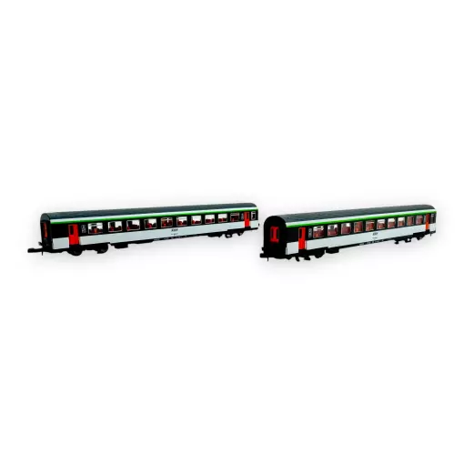 Set di 2 carrozze passeggeri Corail Vtu - AZAR MODELS V01-OR2 - Z 1/220 - SNCF - EP IV