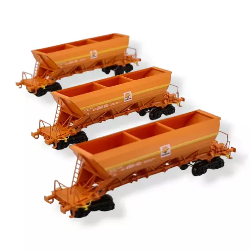 Set di 3 carri tramoggia EX - REE MODELS NW-271 - N 1/160 - SNCF - EP VI - DC