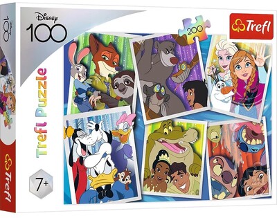 Trefl Puzzle 200 - Eroi Disney / Disney 100