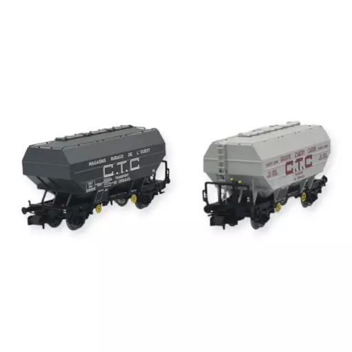 Set di 2 carri per cereali - REE Models NW303 - N 1/160 - SNCF - EP III