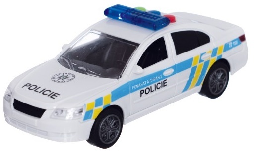 Auto della polizia in plastica a batterie con suono e luce sul volano