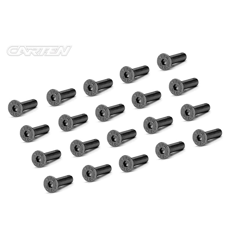 CARTEN Screw Set 12.9- FH M3x12(Black Nickel Coating) (20) Flat Head - [BFH0312]