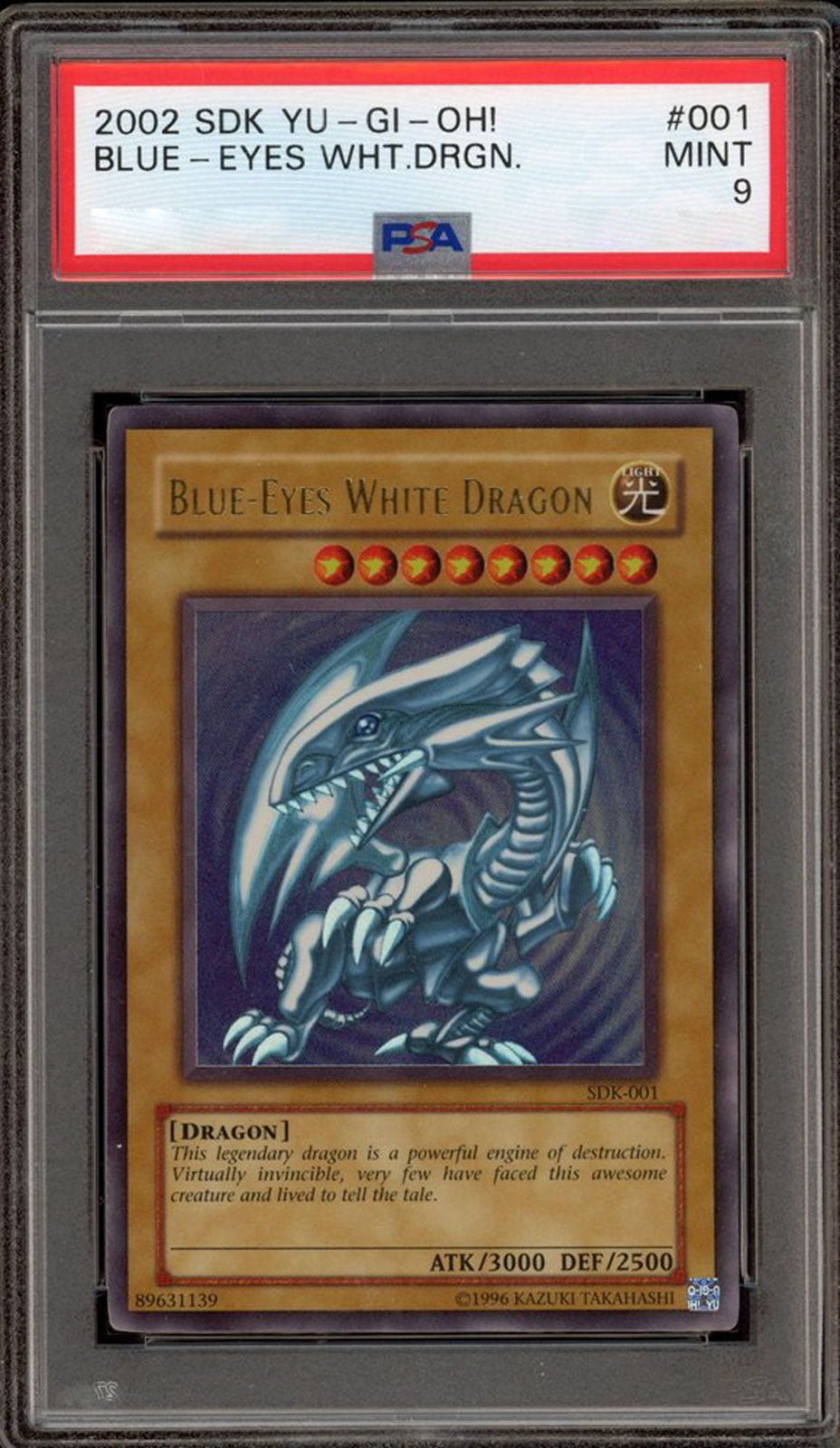 Blue-Eyes White Dragon SDK-001 Ultra Rare - ENG - Mint - Gradata PSA 9 - Starter Deck - Kaiba - Carta Yu-Gi-Oh!