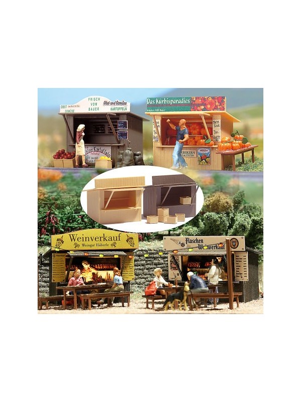 BUSCH 1055 Scala HO Due chioschi per vendita multiuso