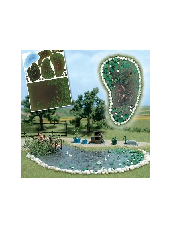BUSCH 1210 Scala HO Set completo per stagno o laghetto da giardino con accessori