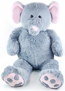 Grande elefante di peluche Bimbo con etichetta, 100 cm