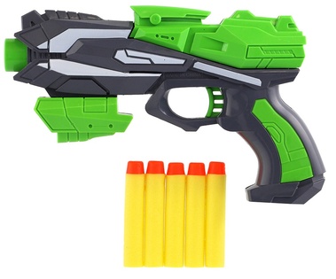 Pistola per proiettili in schiuma plastica + 5 proiettili verdi