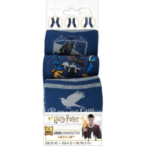 Calzini - Harry Potter - Corvonero (3 Paia, Misura 35 - 45)