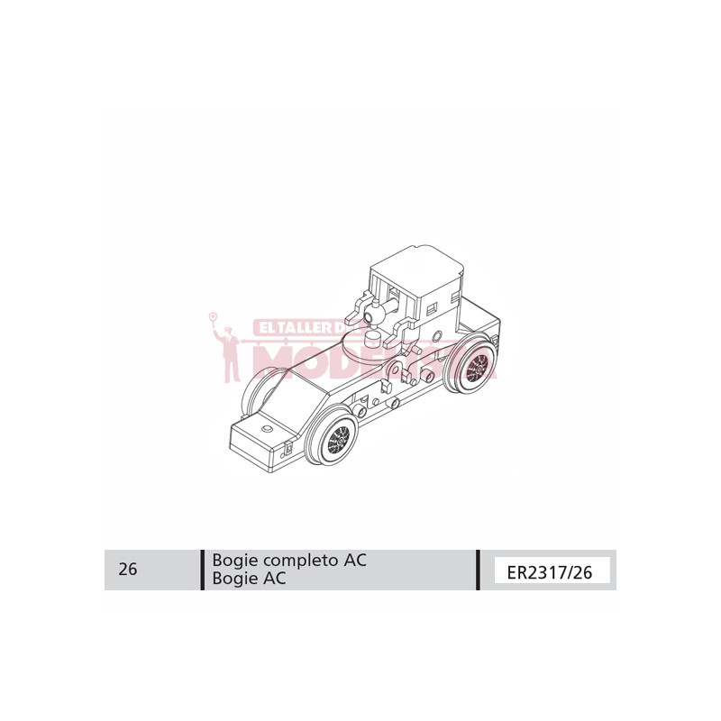 Completa il carrello DC per 352 di RENFE. ELECTROTREN - Repuestos ER2317/26
