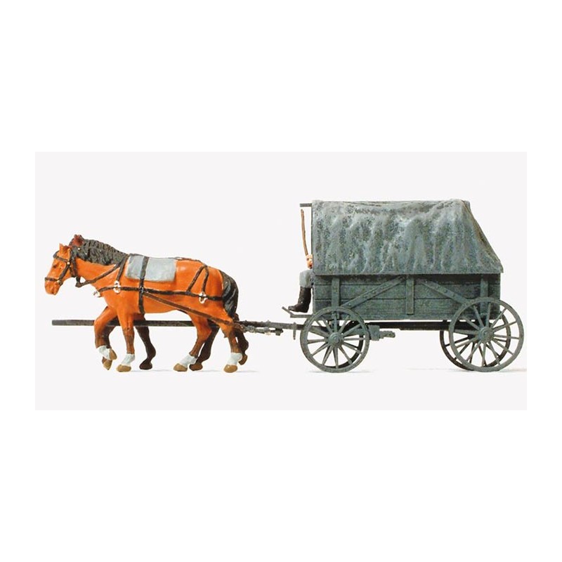 Carrozza trainata da cavalli. PREISER 16588