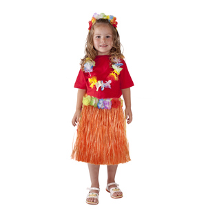 Gonna per bambini Hawaii 45 cm, arancione