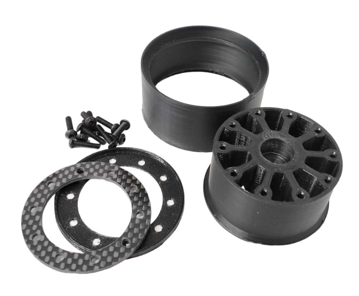 Coppia Cerchi 1.9  Scomponibili Stampati 3D In Nylon Con BeadLock In Carbonio