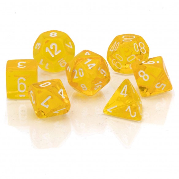 Chessex - Set 7 Dadi - Translucent Yellow/White