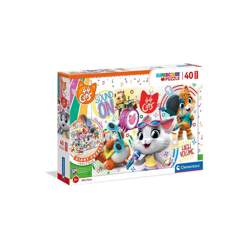 CLEMENTONI - 44 Gatti Puzzle 100x70cm. Floor 40 pezzi - 25466