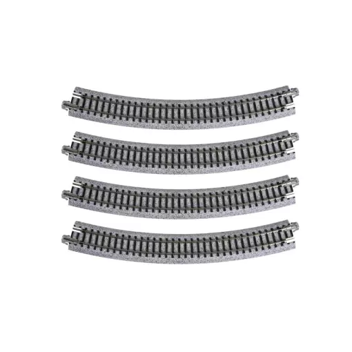 4 rails incurvés Unitrack (R348-30) 30 degrés - Kato 20-130 - HO 1/87