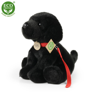 Peluche labrador nero con guinzaglio 28 cm ECO-FRIENDLY