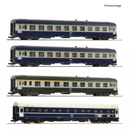 Coffret de 4 voitures du train "Arlberg-Express" - Roco 6200080 - SNCF - HO 1/87 - EP. IV - 2R