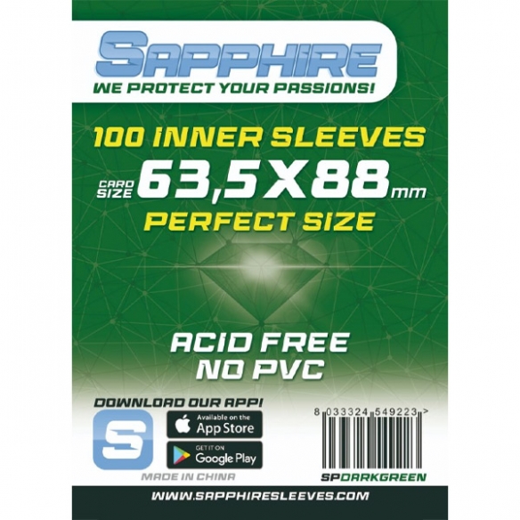 Dark Green Perfect Size 63,5 x 88 mm (100 Bustine) - Sapphire