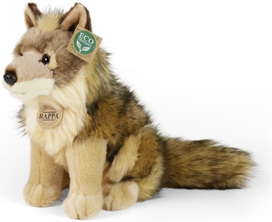 Peluche coyote/lupo seduto 24 cm ECO-FRIENDLY