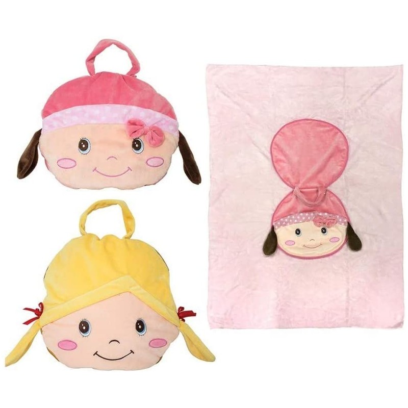 DECAR 2 - Peluche Borsetta Gialla Bambola con Copertina 80x105cm. - 29720