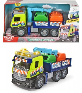 Dickie - Mercedes Action Truck Riciclaggio cm. 26 con Luci e Suoni