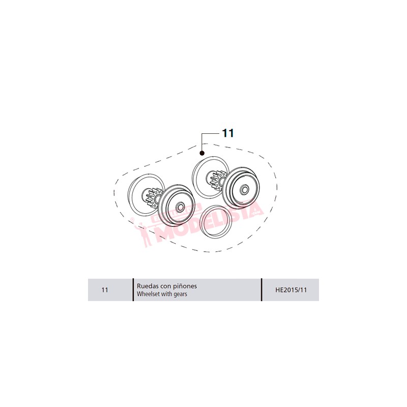 Due assi con ingranaggio per 443, RENFE. ELECTROTREN - Repuestos HE2015/11