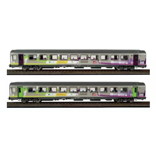 Set di 2 carrozze Corail VTU REMI ex-intercity - Piko 97134 - HO 1/87 - SNCF - EP VI - 2R
