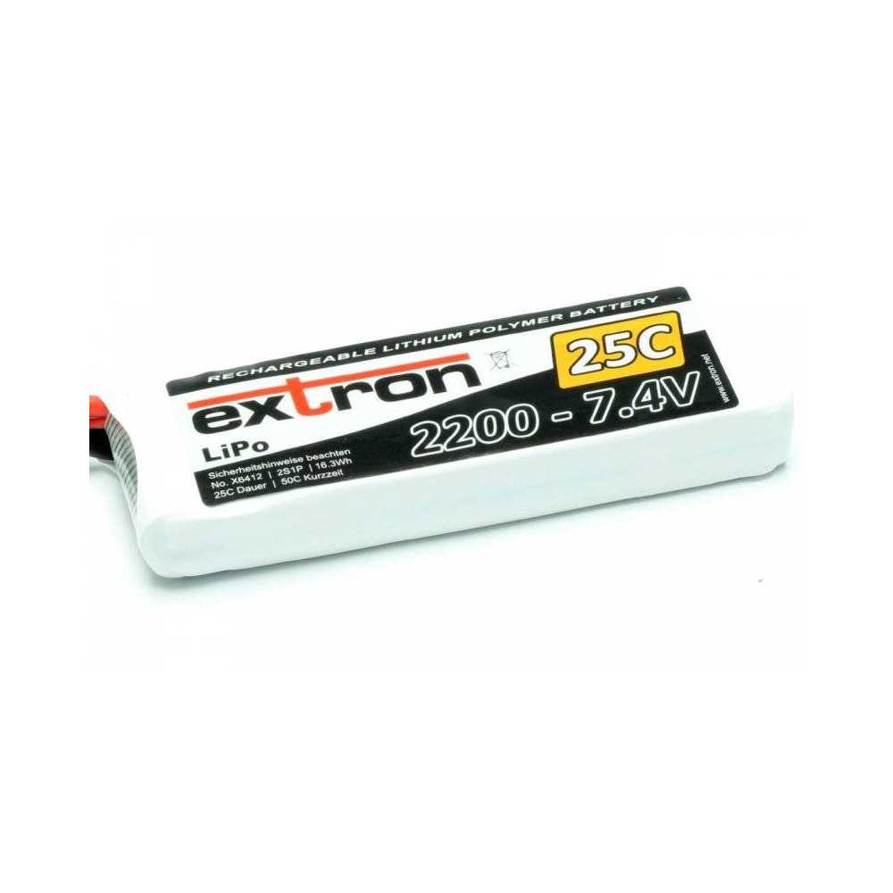 Extron Batteria Li-po X2 7,4V 2200mAh 25-50C connettore XT60 (art. X6412)