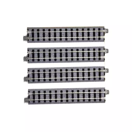 4 rails droits à voie étroite Unitrack 124mm - Kato 52-120 - OO 1/76