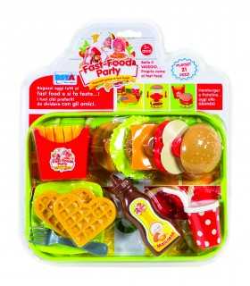 Fast Food Party Playset Vassoio con 21 Pezzi