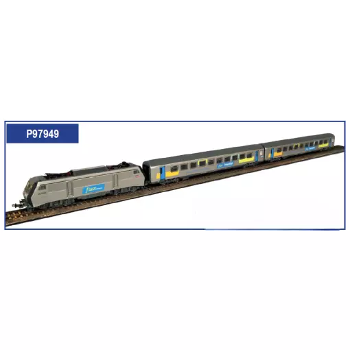 Coffret BB 26000 Fluo Grand Est + 2 voitures Corail Fluo Grand Est - Piko 97949 - HO 1/87 - SNCF - Ep VI - Analogique - 2R