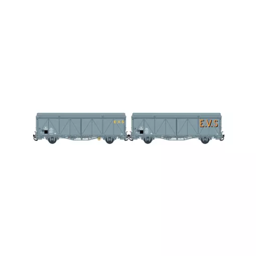Set de 2 wagons SNAV toits hauts EVS - Trains160 16048 - N 1/160 - SNCF - Ep III - 2R