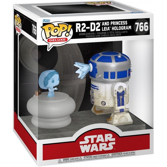 Funko Pop Deluxe 766 - R2-D2 and Princess Leia Hologram - Star Wars (15 cm)