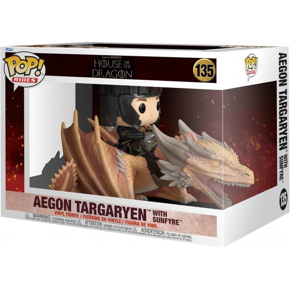 Funko Pop Rides 135 - Aegon Targaryen with Sunfyre - House of the Dragon (Oversized)