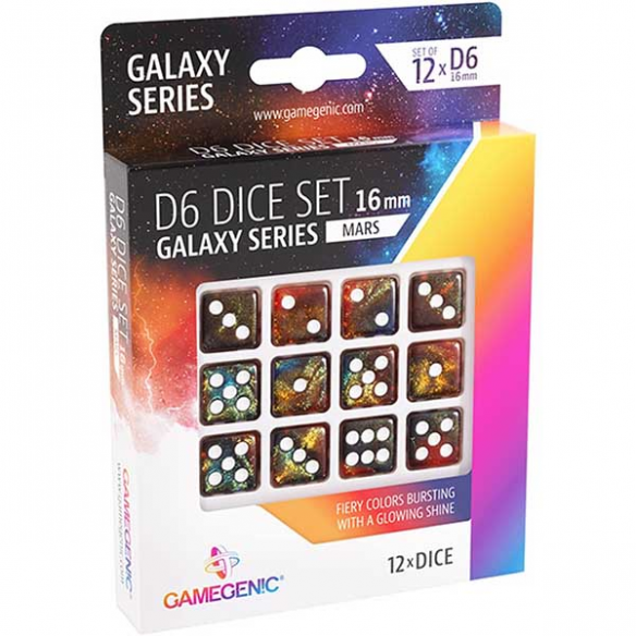 Gamegenic - Set 12 Dadi a 6 Facce Galaxy Series - Mars