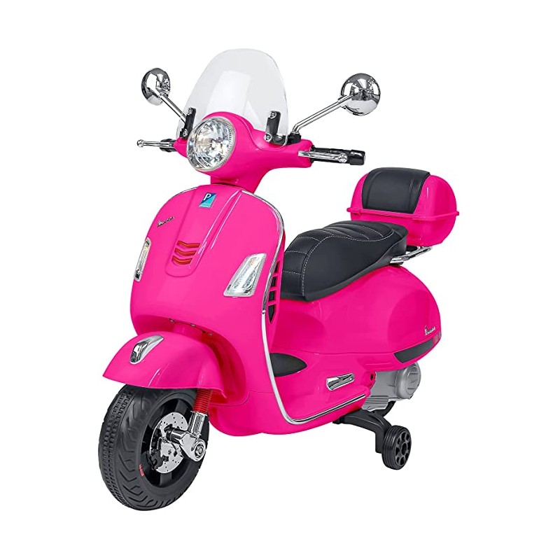 GLOBO - Vespa Elettrica per Bambini 12Volts Piaggio GTS Rosa MP3 e Sedile in Pelle - 5600