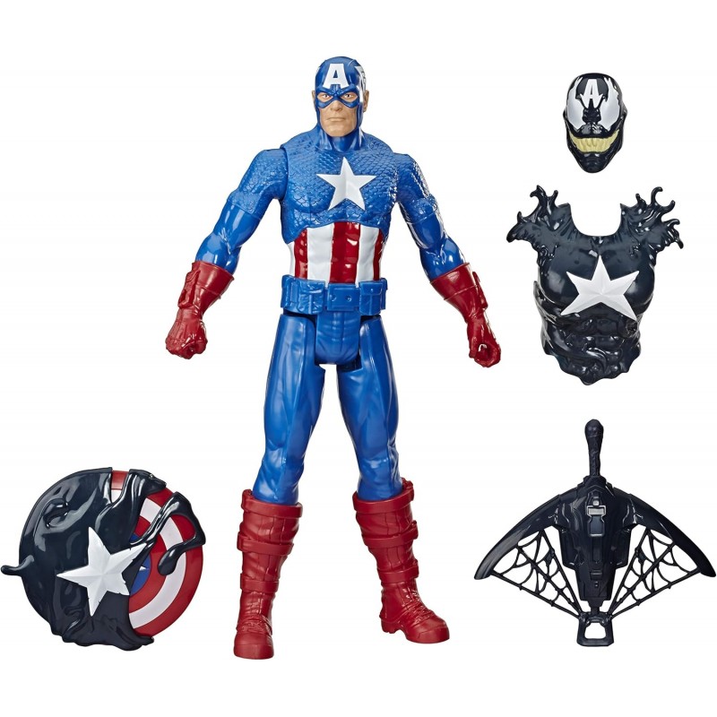 HASBRO - Avengers Captain America 30cm.Maximum Titan Hero Venom - E8663