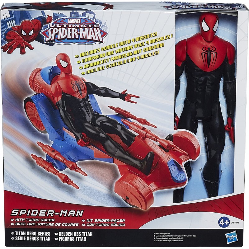 HASBRO - Marvel Spiderman Personaggio 30cm. con Auto - A8491