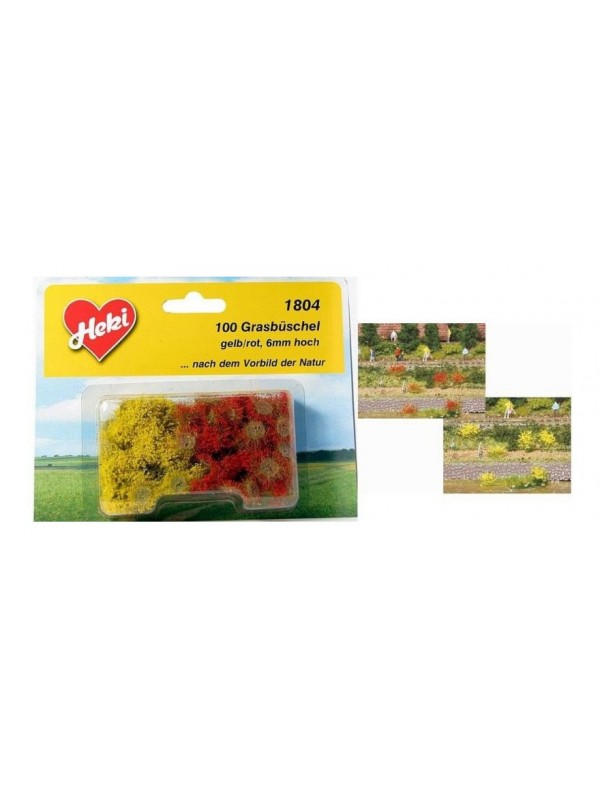 HEKI 1804 Ciuffi per vegetazione gialli e rossi pz. 100 (altezza mm 5-6)