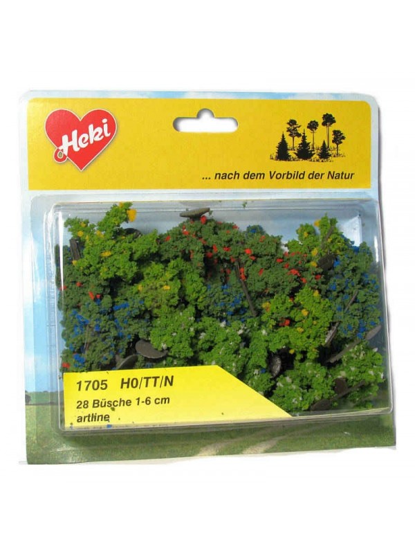 HEKI 1705 Cespugli colorati assortiti 28 pz. (altezza cm. 1-6 )