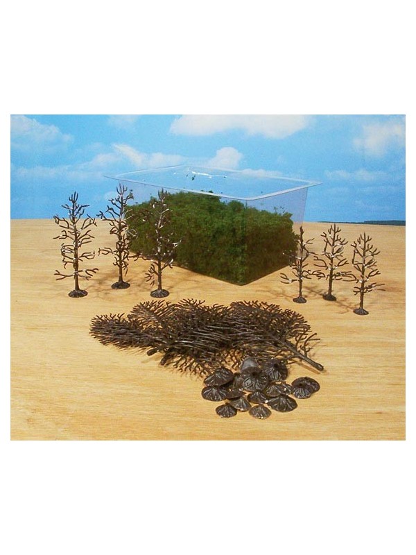 HEKI 1972 Confezione di 15 alberi in kit con fogliame (altezza cm. 6-12)