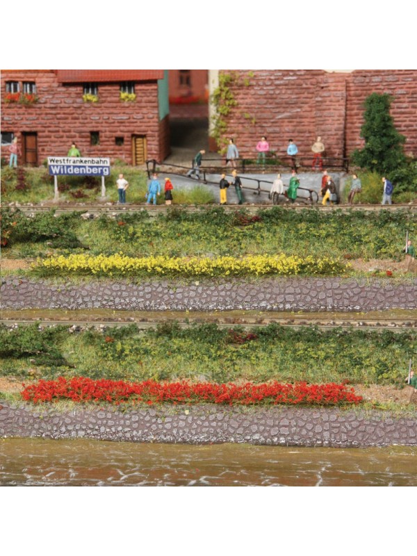 HEKI 1814 Striscia di erba con fiori gialli e rossi pz. 10 (misure: 100 x 6 mm)