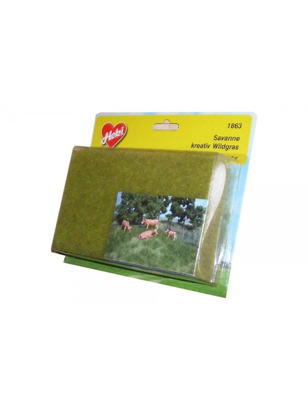 HEKI 1863 Tappeto d'erba selvatica realistica savana (misure 45 x 17 cm)