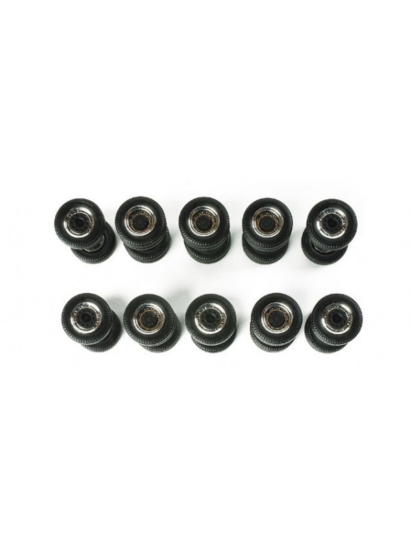 HERPA 052580 Scala HO Ruote ant./post. gemellate cromate/nere per motrici 5 set