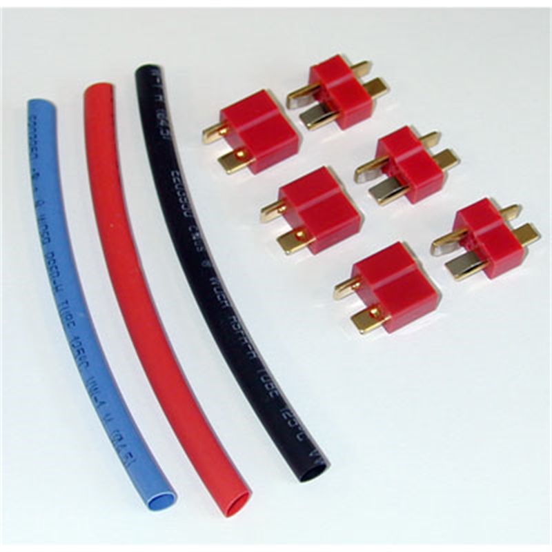 Hobbywing T-Plug Hi-Volt M/F tipo Deans (3 coppie + termostringente) 86070040 - [HW-TPLUG]