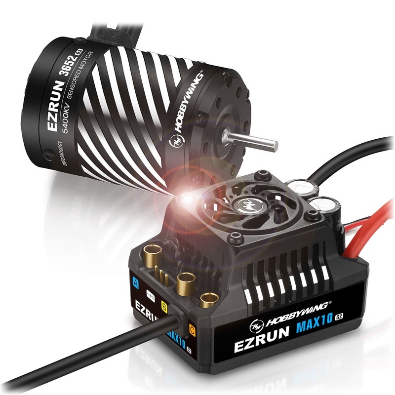 Hobbywing Ezrun MAX10 G2 80A Combo with 3652SD-5400kV 3,175 shaft - [HW38020348]