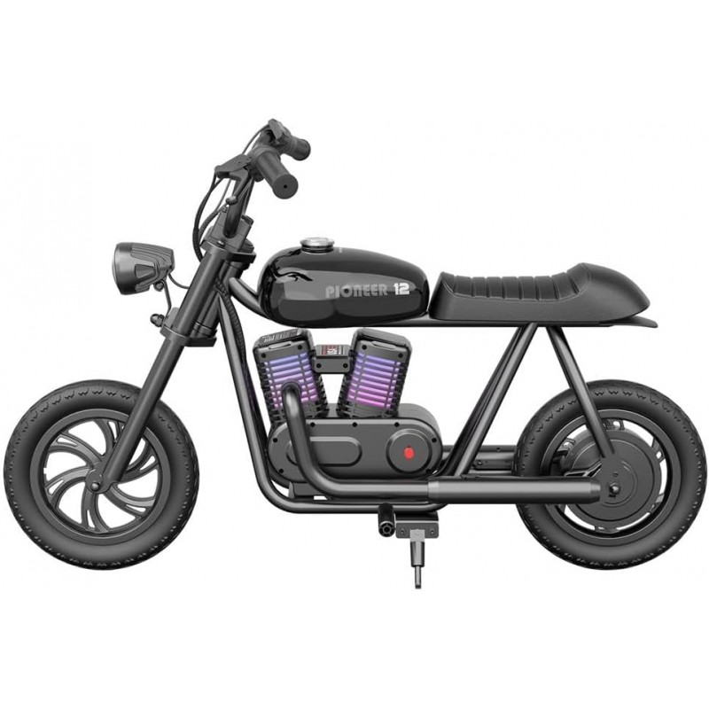 IMEDIA - Motocicletta Elettrica per Bambini, Pioneer 12 Plus Velocità Max 16kmh Nera