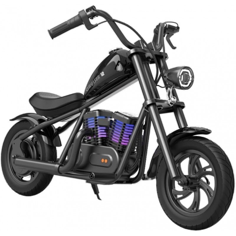 IMEDIA - Motocicletta Elettrica per Bambini, Velocità Max 16kmh Nera