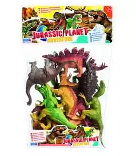 Jurassic planet adventure - busta dinosauri 8 pezzi
