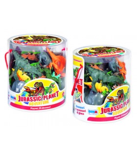 Jurassic planet adventure - cilindro dinosauri 24 pezzi